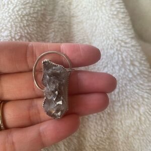 Handmade Silver and smoky quartz Pendant